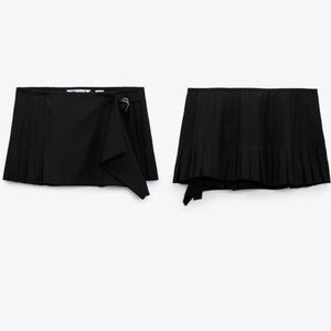 PLEATED SHORT SKIRT LIMITED EDITION ZARA black size large